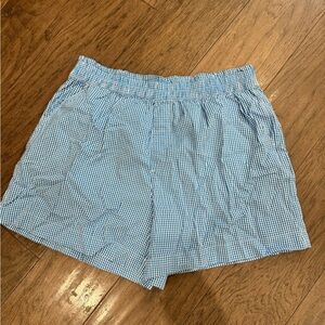 Aerie Blue Gingham Pull-On Shorts – Size XL – New With Tags